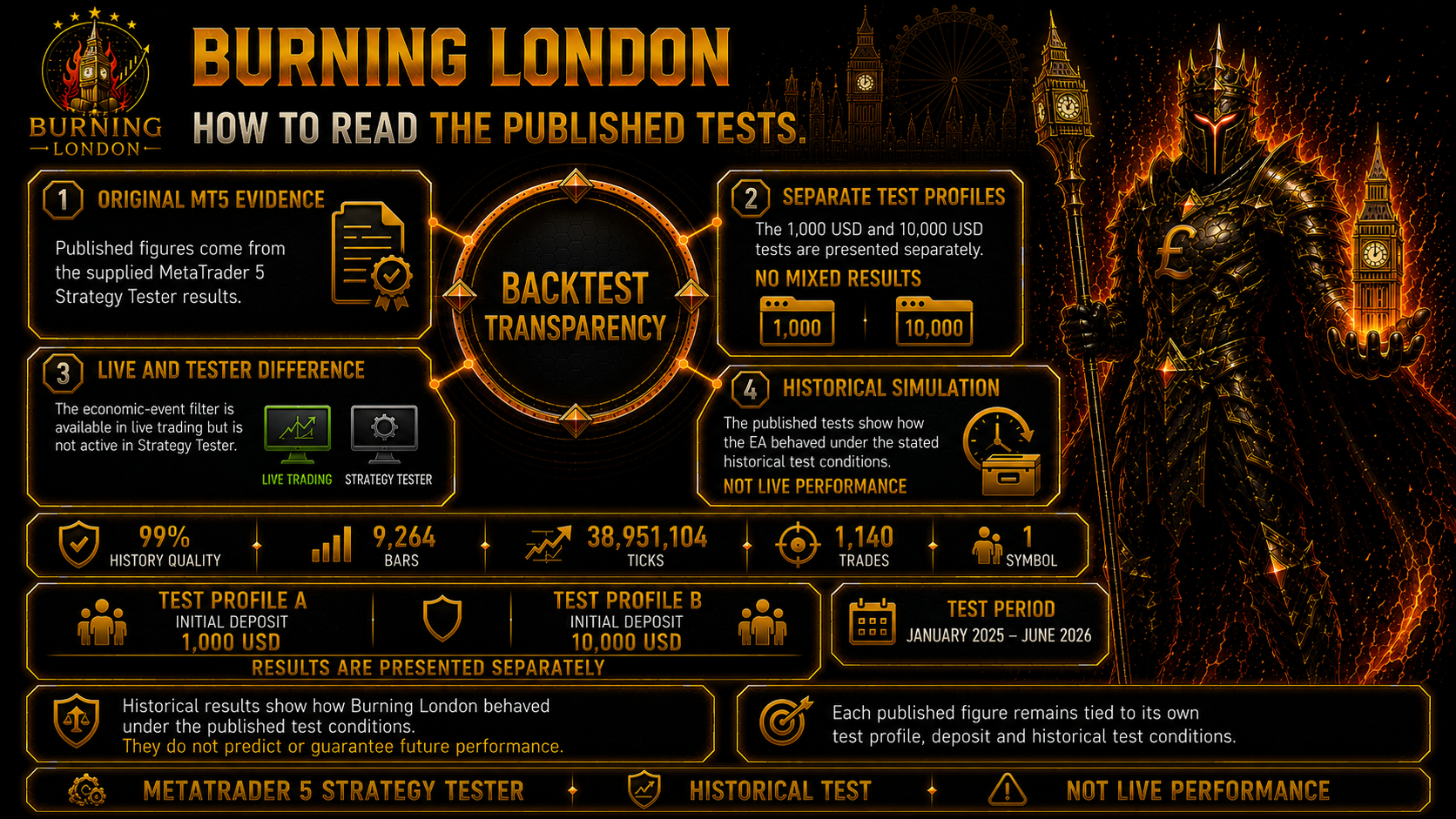 How to read the Burning London published tests